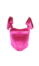 Pink Satin Corset Top