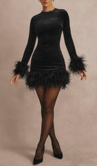 Black Velvet Mini Dress