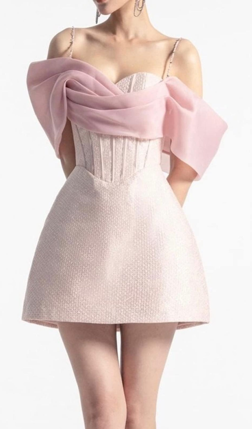 Strap Corset Mini Dress In Pink
