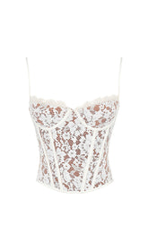MILA Ivory Lace Underwired Corset Top