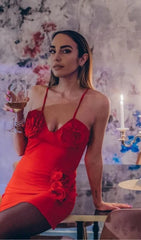 3D Flower One Piece Swimsuit And Skirt