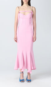 Strapy Slim Maxi Dress In Pink