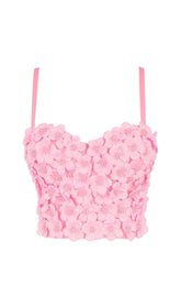 Pink Flower Crystal Top