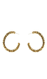 18K Gold MENTAL FACET HOOP Earrings