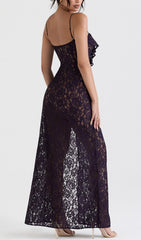 NIGHT SHADE Lace Maxi Dress In Black