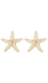 Starfish Earrings In Beige