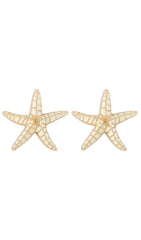 Starfish Earrings In Beige
