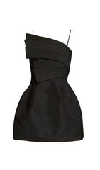 Strapy Hem Mini Dress In Black