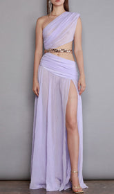 Split Maxi Dress In Lavender