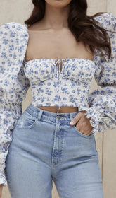 Bubble Sleeve WaistBAnd Top
