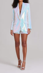 Plunge Sequin Blazer Set