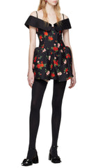 Black Floral Mini Dress