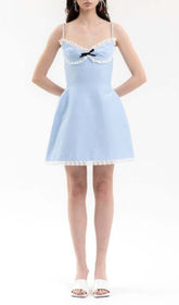 Blue CuTe Lace Slip Mini Dress