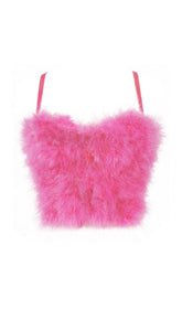 Pink FeaTher Corset Top