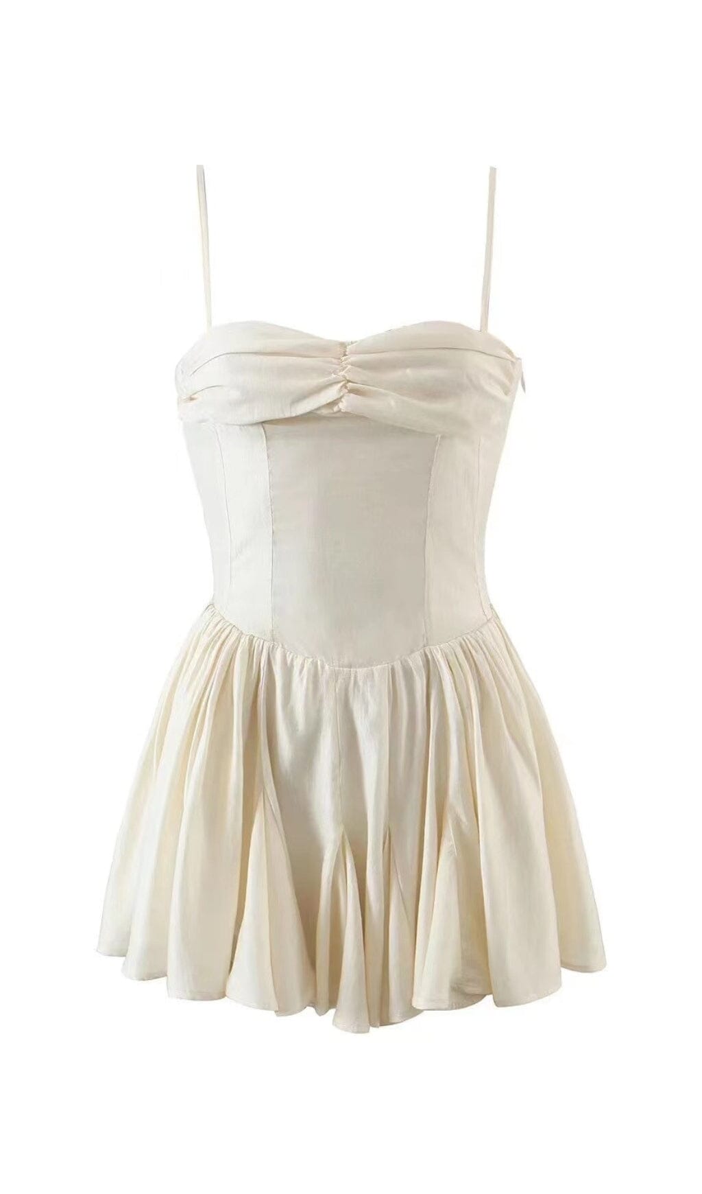Strapless Suspender Mini Dress In White