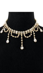 Gold Rhinestone Tassel Claw Chain