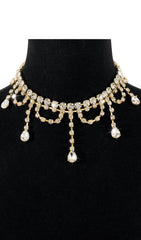 Gold Rhinestone Tassel Claw Chain