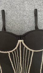 Black Crytal EmbelliShed Bodycon Mini Dress