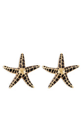 Starfish Earrings In Black