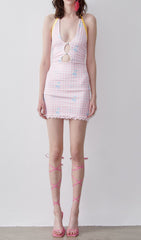 Hollow Out Halter Mini Dress