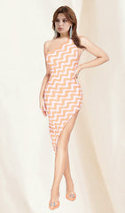 One Shoulder Midi Bandage Dress