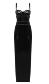 Strapy Bandeau Maxi Dress In Black