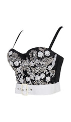 Black EmbelliShed Belt Corset Top