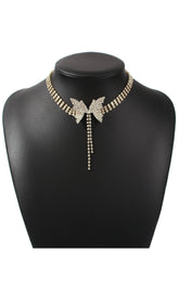 Gold Diamond Butterfly Choker