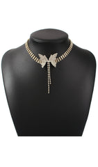 Gold Diamond Butterfly Choker