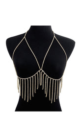 Tassel And Diamond Chest Chain In Gold