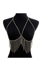 Tassel And Diamond Chest Chain In Gold