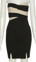 Black Strapless Mini Bandage Dress