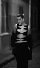 Cutout Two Pieces Suit In Black