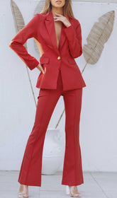 Red Button Blazer Set