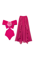 Rose Flower One-Piece Swimsuit