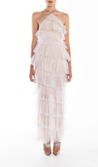 Fringed Backless Maxi Dress