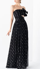 POLKA Dot Bandeau Dress In Black
