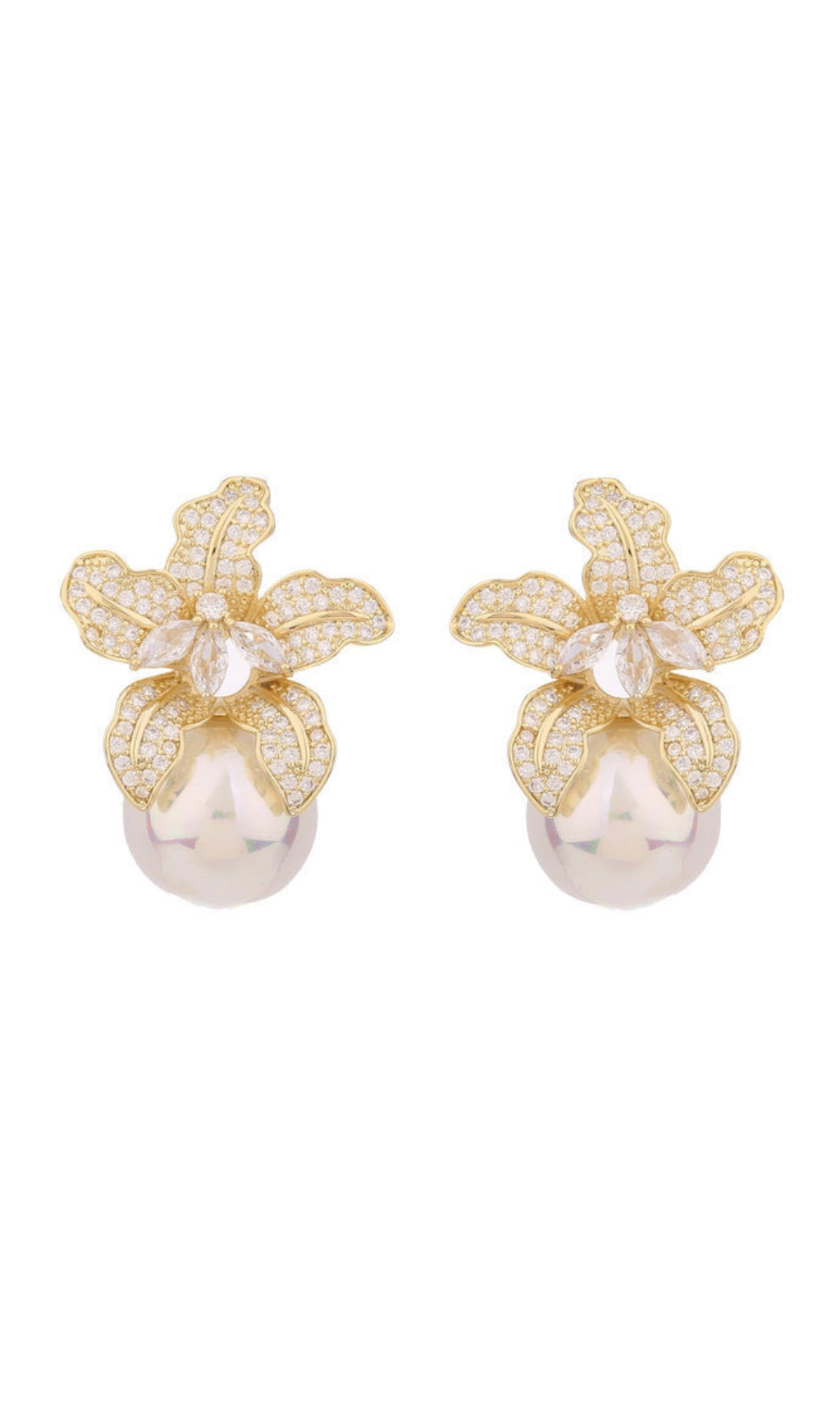 LILY Gold Pearl Earrings