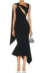 Backless Cut Out Dress In Black