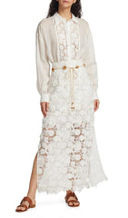 Ivory Flower Lace Two Pieces Suit