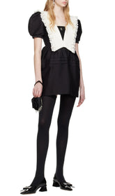 Black V Neck Mini Dress