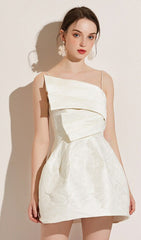 Strapy Hem Mini Dress In White