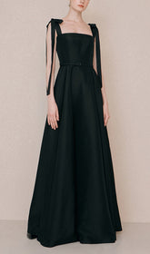 Tie Suspender Dress In Black