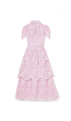 CORD Lace Tiered Midi Dress In Pink