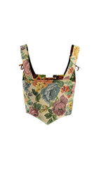 Retro Floral Embroidered Straps Cami Top