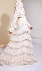 SNOWFLAKE Lace Two Piece Set In White
