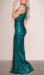 Sequin Maxi Dress - Green