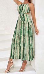 One Shoulder Cut Out Waist Dress In ALLOVER