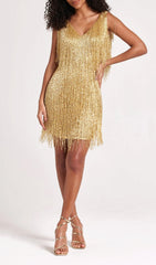 Sadie Gold Mini Dress
