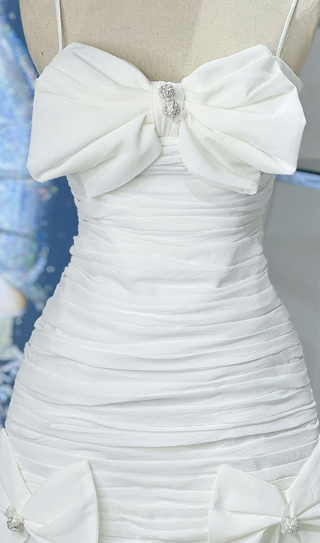 Strappy Bandeau Midi Dress In White